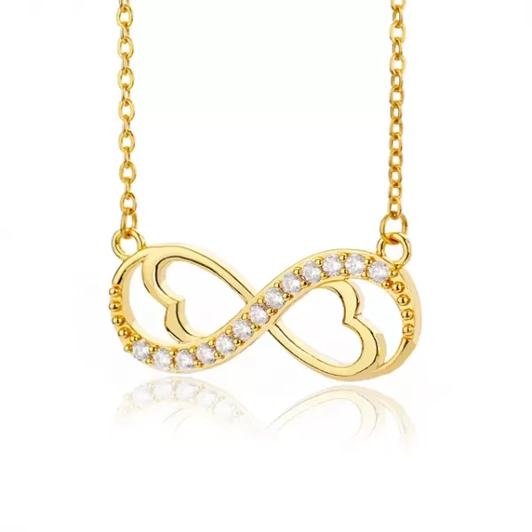 Collier Love CZ pour femme : Mélange précieux d'or et argent, ressentez l'amour unique!|3,92 €|OKKO MODE