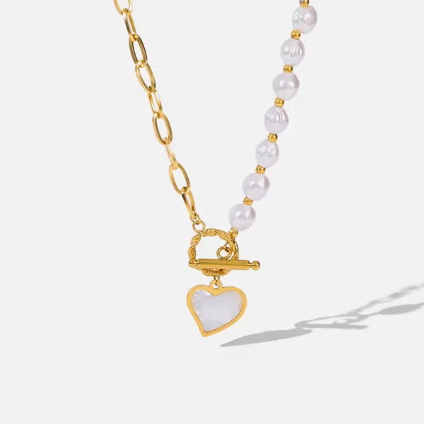 Collier Cœur Perle : Accessoire Tendance pour Illuminer votre Style|4,98 €|OKKO MODE