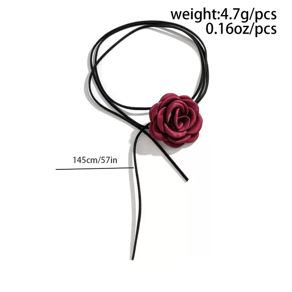 Collier Coréen Fleur de Rose XXL : Embrassez le Style Gothique-Romantique|4,46 €|OKKO MODE