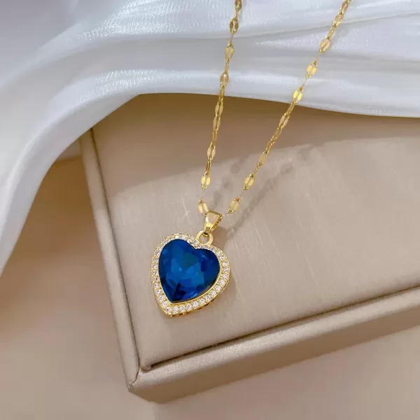 Collier Unique Cœur Bleu : Idée Cadeau Femme Anniversaire Inoubliable!|7,07 €|OKKO MODE