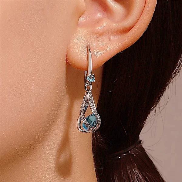 Cristal Scintillant & Argent 925 : Boucles d'oreilles Sublimes pour Elle|2,39 €|OKKO MODE