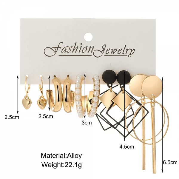 Boucles d'Oreilles Dorées Féminines 17KM - Accessoire Glamour Indispensable|6,53 €|OKKO MODE