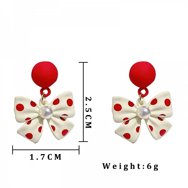 Perle Mignonne et Nœud Papillon : Boucles d'oreilles élégantes|1,32 €|OKKO MODE