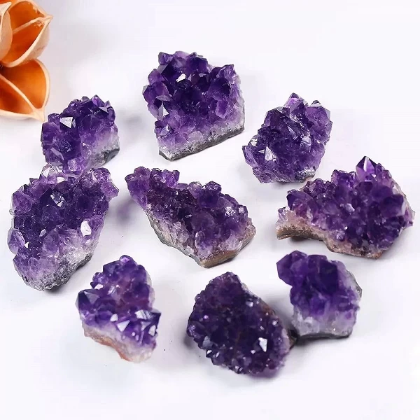 Quartz brut naturel, Quartz yst violet, spécimen de charbon de guérison, grappe de cristal, décoration de la maison|4,80 €|OKKO MODE