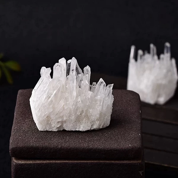 Clip naturel de grappe de quartz blanc clair, spécimen de pierre précieuse de charbon de guérison, Reiki|2,96 €|OKKO MODE