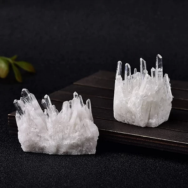 Clip naturel de grappe de quartz blanc clair, spécimen de pierre précieuse de charbon de guérison, Reiki|2,96 €|OKKO MODE