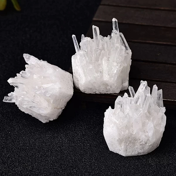 Clip naturel de grappe de quartz blanc clair, spécimen de pierre précieuse de charbon de guérison, Reiki|2,96 €|OKKO MODE