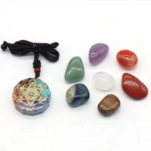 Pierres Précieuses de Guérison des Sept Chaïs Naturel, Quartz Clair Gravé, Rune, Esprit, Reiki, Massage, Yoga, 8 Pièces|7,03 €|OKKO MODE