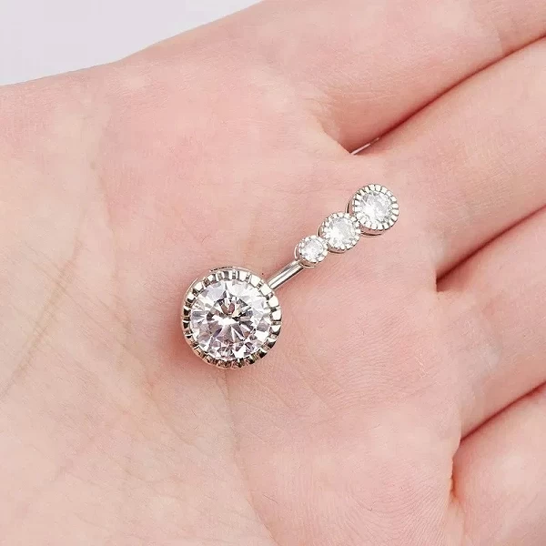 Anneaux de nombril en cristal pour femmes, piercing de nombril Ombligo, piercing au corps rond en forme de cœur, bijoux|2,69 €|OKKO MODE