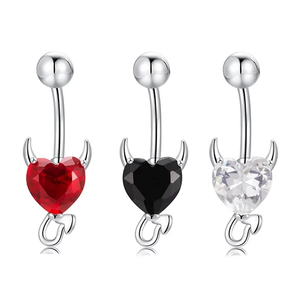 Piercing en Acier Inoxydable pour Nombril, Ensemble de Cristaux en Forme de Cœur de Papillon, 14g, 3 Pièces/Lot|4,29 €|OKKO MODE