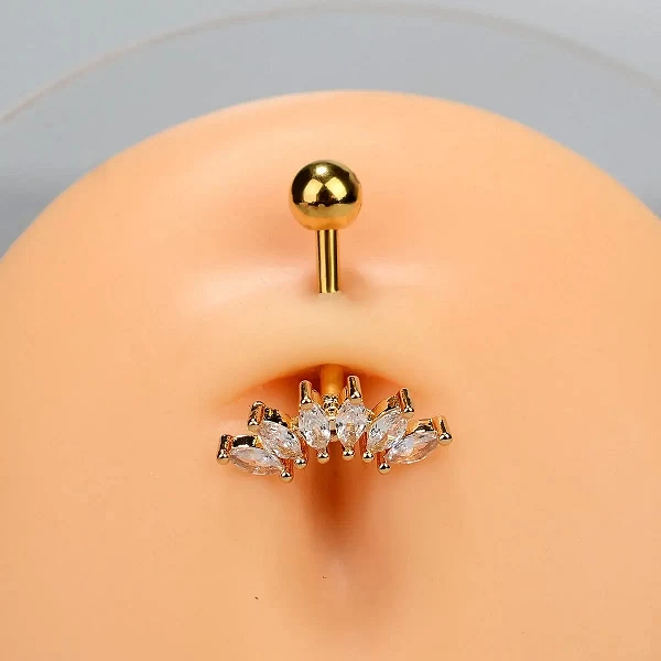 Piercing Nombril en Clip pour Femme, Acier Inoxydable, Pendentif, Anneaux de Nombril, Bijoux de Corps, 14G, 1 Pièce|2,00 €|OKKO MODE