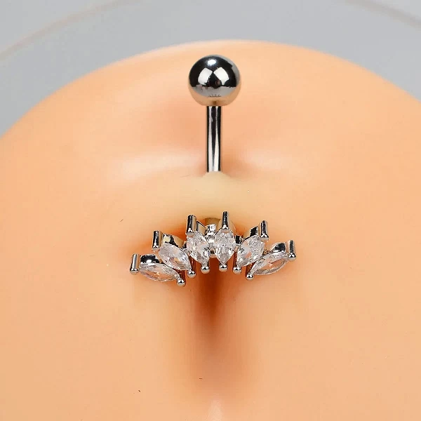 Piercing Nombril en Clip pour Femme, Acier Inoxydable, Pendentif, Anneaux de Nombril, Bijoux de Corps, 14G, 1 Pièce|2,00 €|OKKO MODE