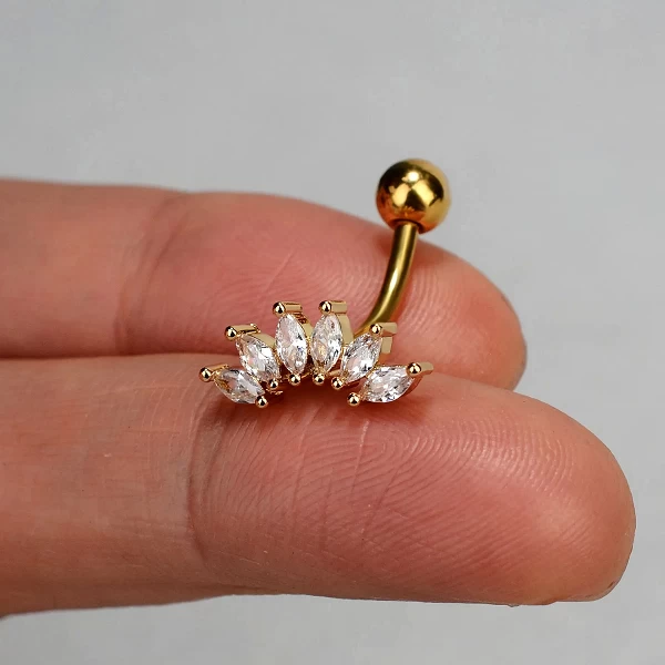 Piercing Nombril en Clip pour Femme, Acier Inoxydable, Pendentif, Anneaux de Nombril, Bijoux de Corps, 14G, 1 Pièce|2,00 €|OKKO MODE