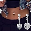 Anneaux de nombril en cristal, piercing au nombril en forme de cœur en acier, fleur sexy, piercing corporel, 1PC|2,69 €|OKKO MODE