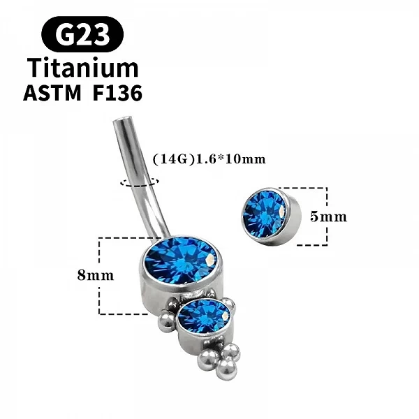 Anneaux de nombril en opale de qualité supérieure ASTM, générateurs médicaux en titane G23, pendentif piercing au nombril, bijou|7,19 €|OKKO MODE