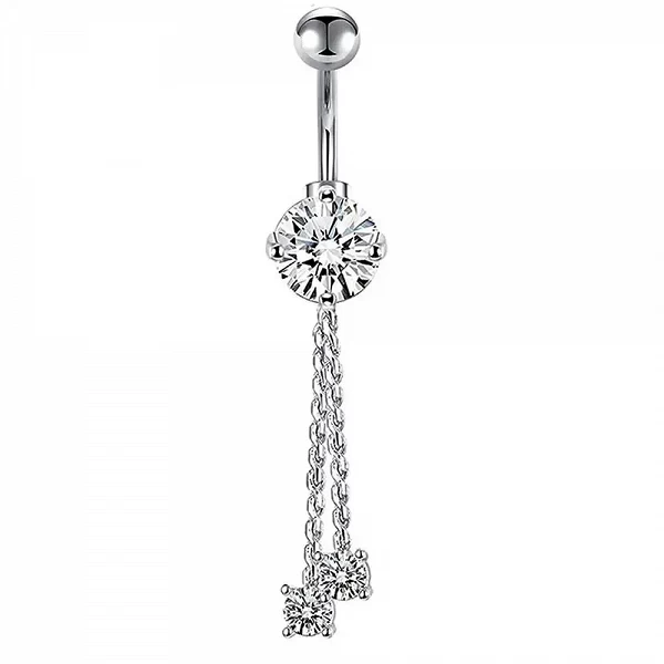 Anneau de piercing au ventre en acier inoxydable pour femme, bijoux de corps, piercings au nombril, tendance, long, recruté, acc|2,99 €|OKKO MODE