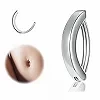 Piercing nombril en acier inoxydable pour hommes et femmes, document argenté, classique, anti-allergie, nombril, bijoux de corps|2,99 €|OKKO MODE