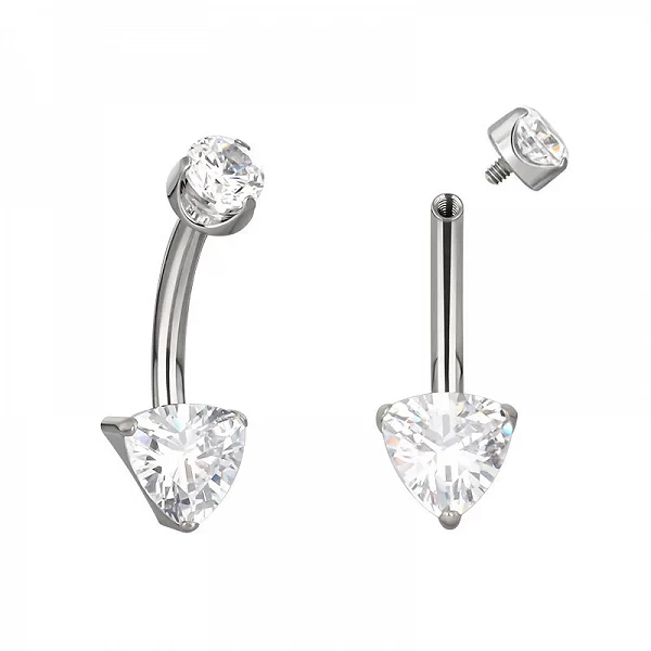 Piercing Nombril Coeur Poire Carré CZ Pavé Top Fileté, Titane ASTM F136, 14G, Piercing Nombril, Anneau De Nombril, Bijoux De Cor|6,29 €|OKKO MODE