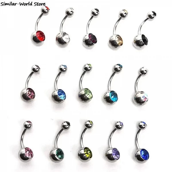 Lot d'anneaux de nombril pendants mignons, piercing au nombril, ensemble d'anneaux de nombril sexy, bijoux en vrac, 14g, 5 pièce|2,99 €|OKKO MODE