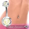 1 Pc En Acier Inoxydable Piercing Nombril Anneau Avec Rond Zircone Cubique Gem Ombligo Corps Jewelry AB Rose Aqua Couleur Claire|2,00 €|OKKO MODE