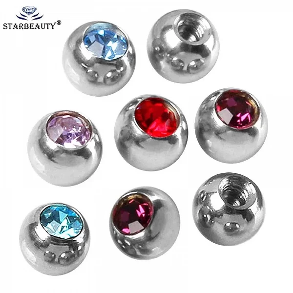 Boule de Piercing en Acier Inoxydable, 10 Pièces, 14G, 16G, 2, 3, 4, 5, 6mm, DIY, Jules, Eyeblogug, Langue, Ventre, Nombril, Ann|2,99 €|OKKO MODE