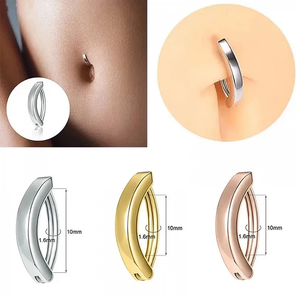 Piercing de Nombril Perforé Minimaliste, Anneau de Nombril, Anti-Allergie, Cuivre, Corps Ombilical, 1 Pièce|2,69 €|OKKO MODE