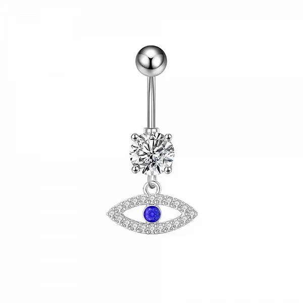 Anneau de nombril bleu en acier inoxydable pour femme, piercing 147 u au nombril, bijoux de corps en forme de cœur et de papillo|1,79 €|OKKO MODE