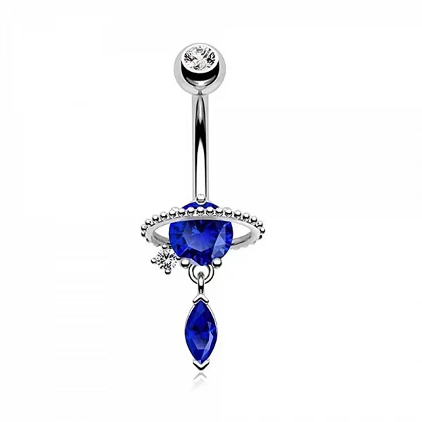 Anneau de nombril bleu en acier inoxydable pour femme, piercing 147 u au nombril, bijoux de corps en forme de cœur et de papillo|1,79 €|OKKO MODE