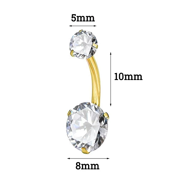 Anneaux de nombril en acier générateur SION L, piercing au nombril en cristal, boucle d'oreille, bijoux de corps sexy, 1PC|1,79 €|OKKO MODE