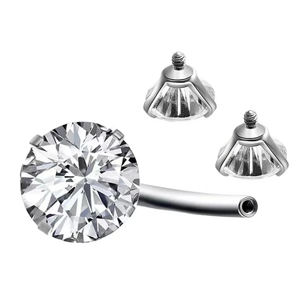 Anneaux de nombril en acier générateur SION L, piercing au nombril en cristal, boucle d'oreille, bijoux de corps sexy, 1PC|1,79 €|OKKO MODE