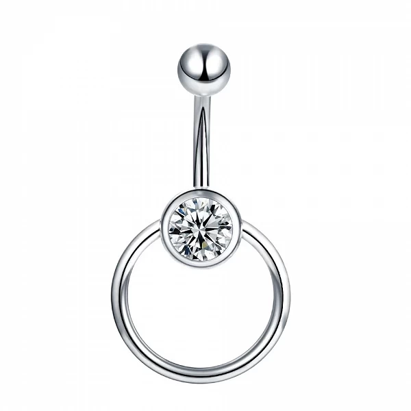 Anneau de nombril en acier CZ pour femmes, générateur de nombril, piercing au nombril, bijoux de corps sexy, 14G, 1PC|1,79 €|OKKO MODE