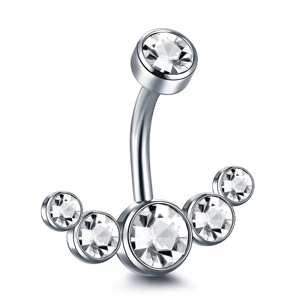 Anneau de nombril en acier CZ pour femmes, générateur de nombril, piercing au nombril, bijoux de corps sexy, 14G, 1PC|1,79 €|OKKO MODE