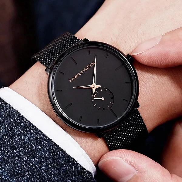 Montre à quartz étanche pour homme, acier inoxydable, maille, petit cadran, marque supérieure, luxe, design simple, mode, livrai|16,80 €|OKKO MODE