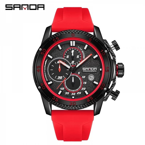 SANDA-Montre-bracelet de luxe étanche pour homme, chronographe Shoous, date, montres à quartz militaires, mode décontractée, 531|18,00 €|OKKO MODE