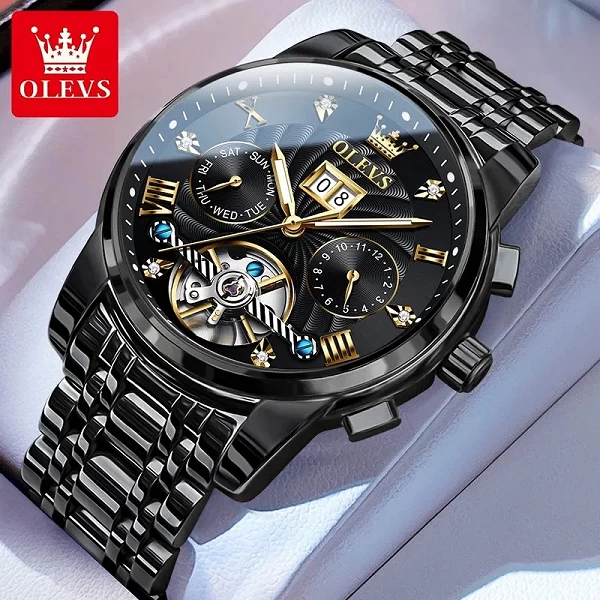 OLEVS-Montre mécanique étanche pour homme, Modules de luxe, Seton, existent, Acier inoxydable, Original, 9910|66,69 €|OKKO MODE