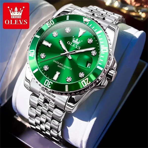 OLEVS-Montre à Quartz Originale pour Homme, Marque de Luxe, Chronométrage Unidirectionnel, Lunette Rotative, Analogique, Série S|31,14 €|OKKO MODE