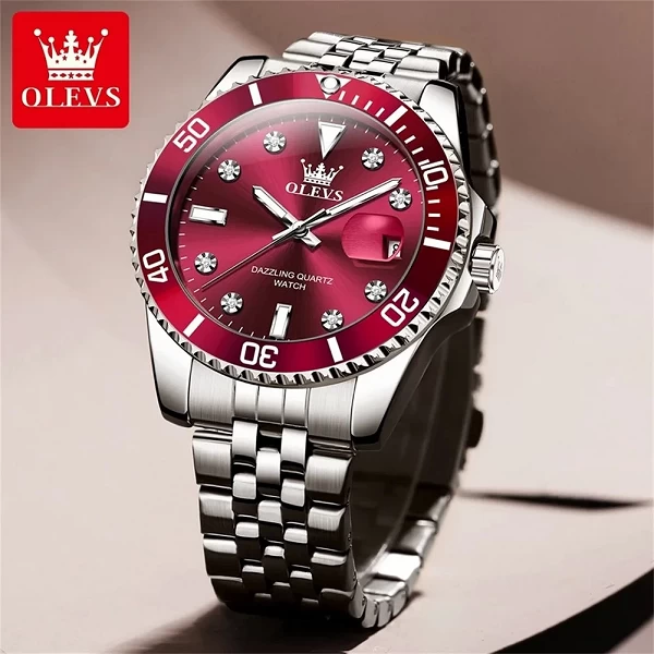 OLEVS-Montre à Quartz Originale pour Homme, Marque de Luxe, Chronométrage Unidirectionnel, Lunette Rotative, Analogique, Série S|31,14 €|OKKO MODE