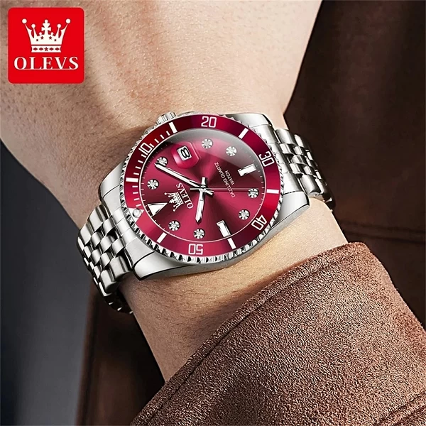 OLEVS-Montre à Quartz Originale pour Homme, Marque de Luxe, Chronométrage Unidirectionnel, Lunette Rotative, Analogique, Série S|31,14 €|OKKO MODE