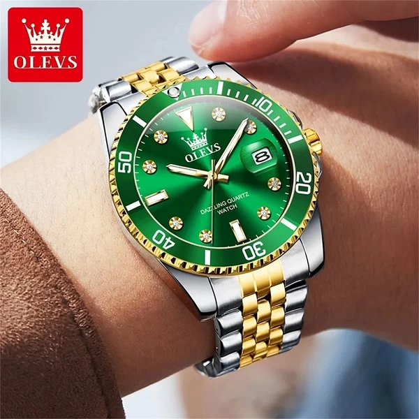 OLEVS-Montre à quartz étanche pour homme, date automatique, anneau de rotation, marque de luxe, plongée, originale, 9809|29,97 €|OKKO MODE