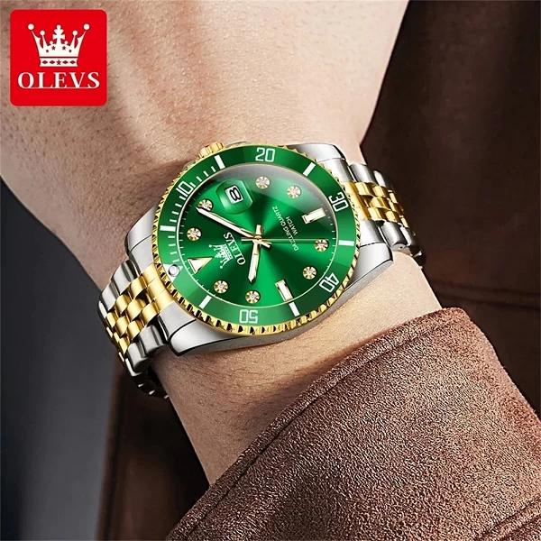 OLEVS-Montre à quartz étanche pour homme, date automatique, anneau de rotation, marque de luxe, plongée, originale, 9809|29,97 €|OKKO MODE