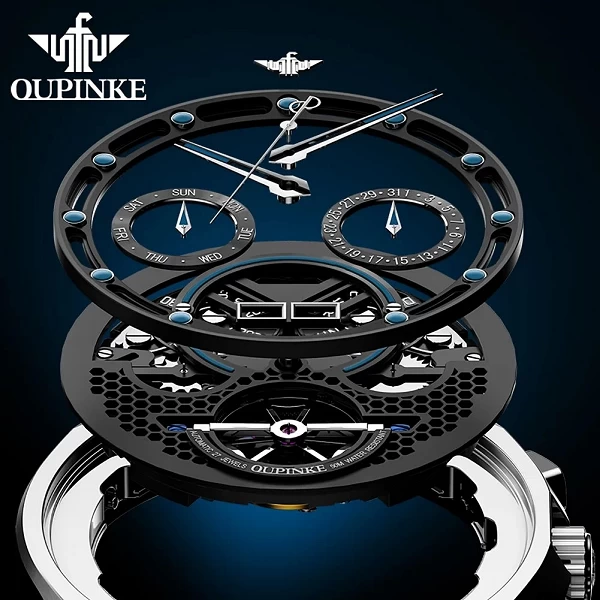 PINKE-Montre existent pour Homme, Mouvement Mécanique Suisse, Marque de Luxe, Modules, Remontage existent, 3249|398,60 €|OKKO MODE