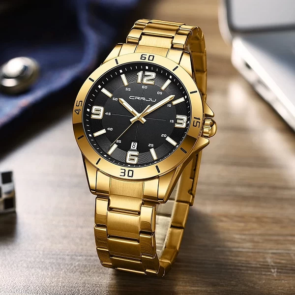 Montre à Quartz en Acier Inoxydable pour Homme, Montre-Bracelet de Luxe avec Date, Business, Décontracté, Nouvelle Mode|19,08 €|OKKO MODE