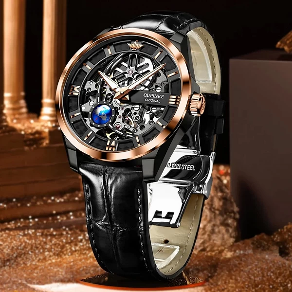 PINKE-Modules de montre mécaniques automatiques vissés pour hommes, design leton, miroir saphir étanche, montres pour hommes ave|371,90 €|OKKO MODE