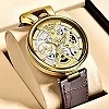 LIGE-Montre de sport chronographe en cuir marron étanche pour homme, montres de marque supérieure, horloge de luxe, mode, date, |28,80 €|OKKO MODE