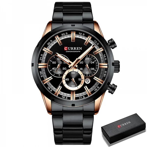 CURREN Montre de Sport à Quartz Étanche pour Homme, Accessoire de Marque de Luxe de Haut Niveau, Entièrement en Acier, Outil d'H|18,92 €|OKKO MODE