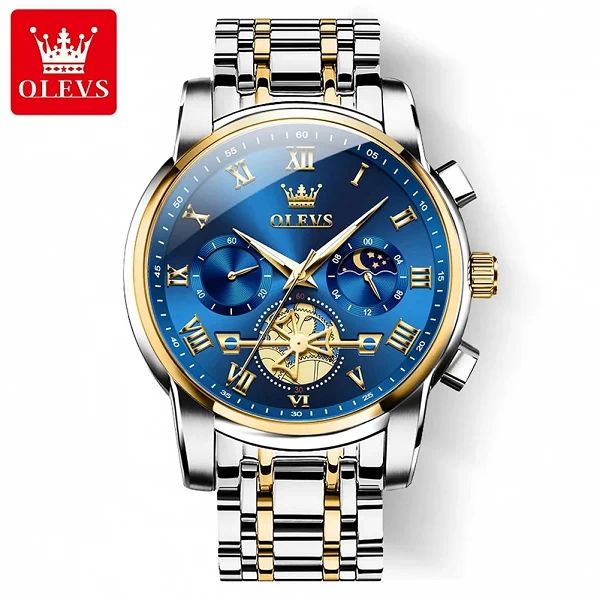 OLEVS-Montre-bracelet étanche à quartz pour homme, montres classiques, cadran à échelle romaine, luxe original, mode masculine|18,99 €|OKKO MODE