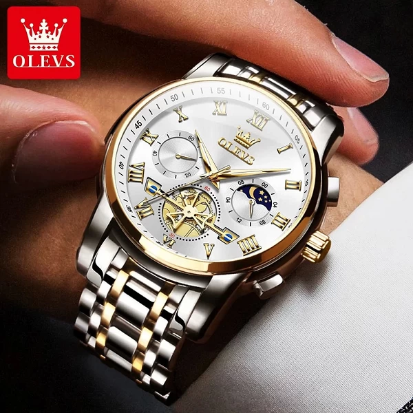 OLEVS-Montre-bracelet étanche à quartz pour homme, montres classiques, cadran à échelle romaine, luxe original, mode masculine|18,99 €|OKKO MODE