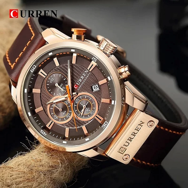 CURREN – montre de sport en cuir pour homme, chronographe, à Quartz, style militaire|16,80 €|OKKO MODE