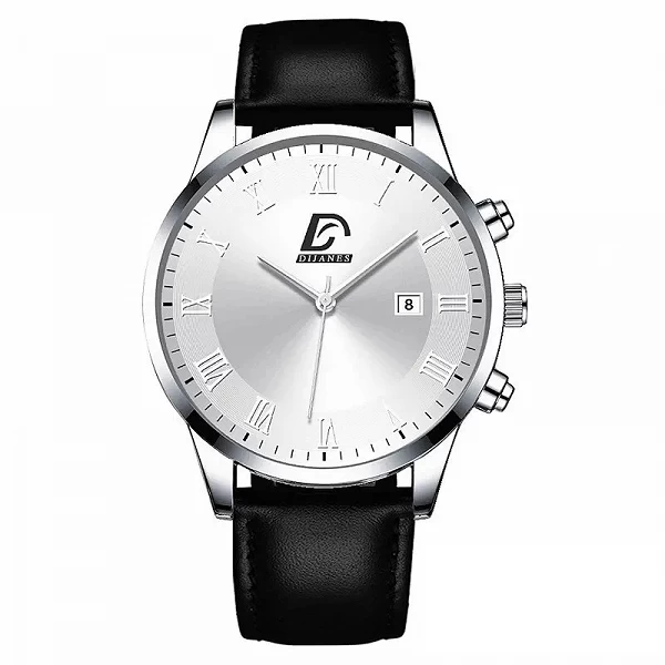 montre homme Montre de luxe en acier inoxydable pour homme, accessoire minimaliste, à Quartz, style Business décontracté, tendan|3,59 €|OKKO MODE