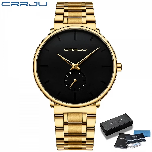 CRRJU – montre-bracelet en acier inoxydable pour homme, accessoire de luxe, étanche, à Quartz|17,86 €|OKKO MODE